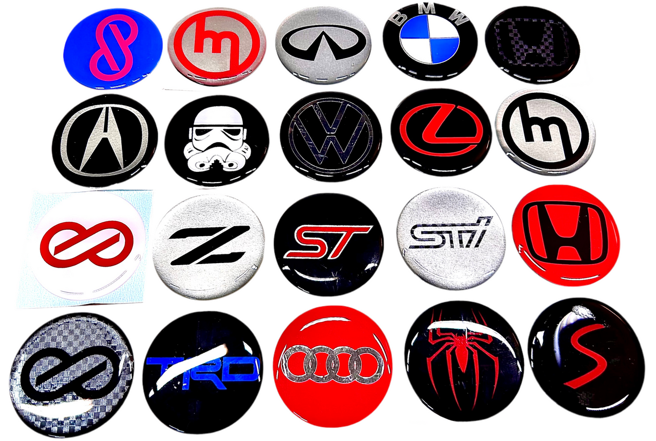 Collection of various car brand logos on a white background